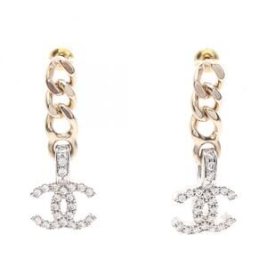 CHANEL White Logo Earrings